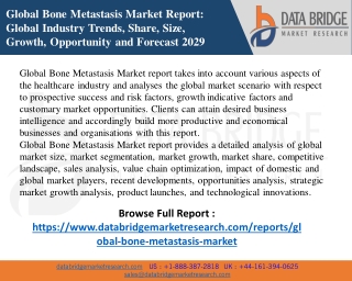 Global Bone Metastasis Market size, Scope, Growth Opportunities