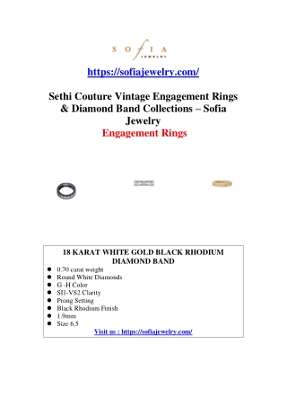 Sethi Couture Vintage Engagement Rings & Diamond Band Collections – Sofia Jewelry