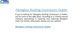 Fibreglass Roofing Contractors Dublin  Vsroofing.ie