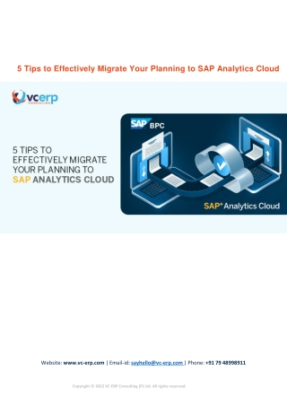 5 Tips to Effectively Migrate Your Planning to SAP Analytics Cloud