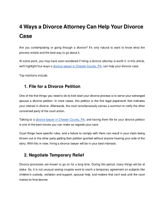 4 Ways a Divorce Attorney Can Help Your Divorce Case