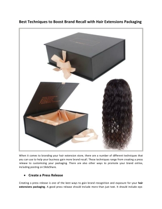 Best Techniques to Boost Brand Recall with Hair Extensions Packaging