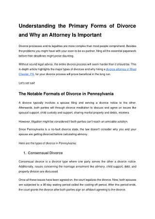 Understanding the Primary Forms of Divorce and Why an Attorney Is Important