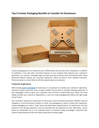 Top 5 Custom Packaging Benefits to Consider for Businesses