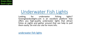 Underwater Fish Lights  Greenglowdocklight.com