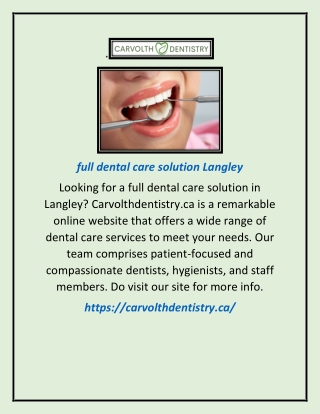 full dental care solution Langley