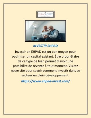 INVESTIR EHPAD