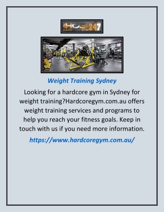 Weight Training Sydney