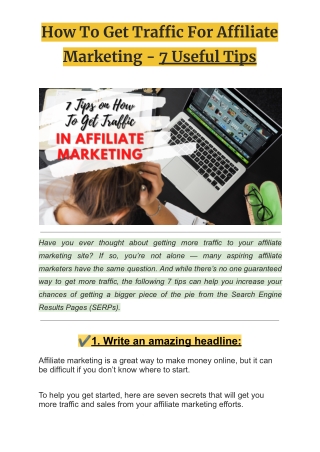 7 Ways to Get Traffic for Affiliate Marketing