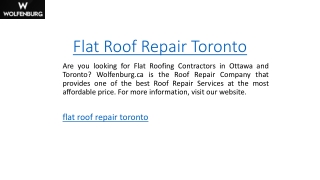 Flat Roof Repair Toronto  Wolfenburg.ca