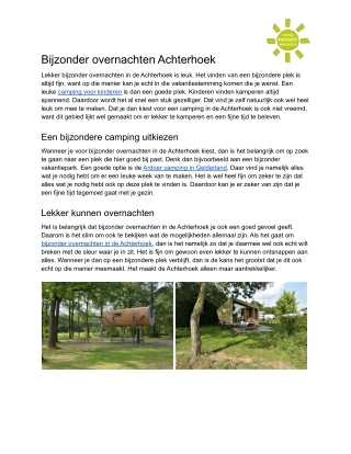 Bijzonder overnachten Achterhoek