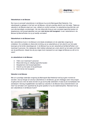 Vakantiehuis huren in de Betuwe