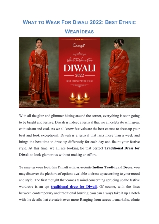 WHAT TO WEAR FOR DIWALI 2022 BEST ETHNIC WEAR IDEAS