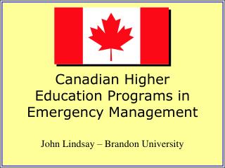 Canadian Higher Education Programs in Emergency Management