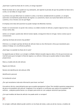 ¿Qué hacer si he extraviado las llaves de mi vehículo y no tengo repuestos?