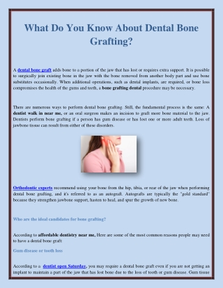 What Do You Know About Dental Bone Grafting?