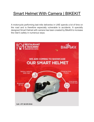 Smart Helmet With Camera | BIKEKIT