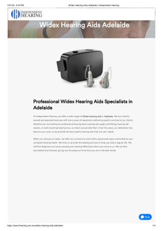 Widex Hearing Aids Adelaide