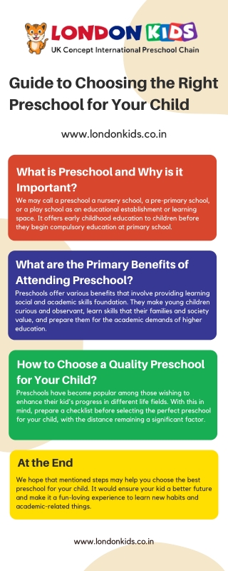 Guide to Choosing the Right Preschool for Your Child