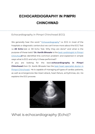 ECHOCARDIOGRAPHY IN PIMPRI CHINCHWAD