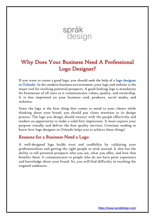 Why Does Your Business Need A Professional Logo Designer
