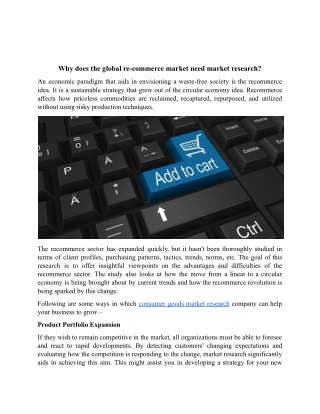 Why does the global recommerce market need market research.