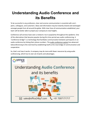 Understanding Audio Conference and its Benefits