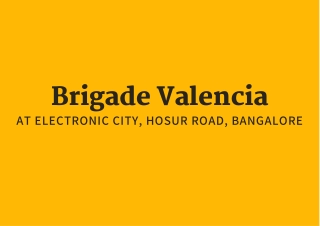 Brigade Valencia In Electronic City Hosur Road Bangalore E brochure