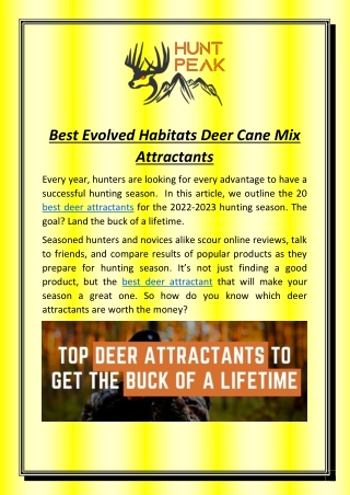 Best Evolved Habitats Deer Cane Mix Attractants