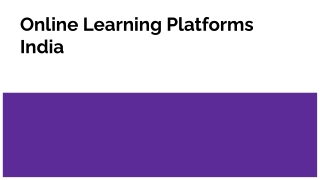 Online Learning Platforms India