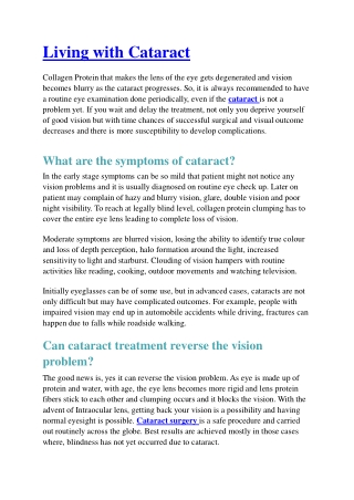 Living with Cataract