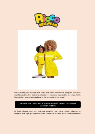 Shop for the finest and most comfortable daughter and mom matching outfits