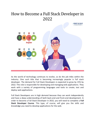 How to Become a Full Stack Developer in 2022