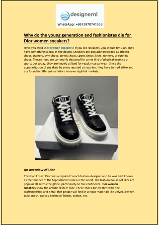 Why young generation fashionistas die for Dior women sneakers?