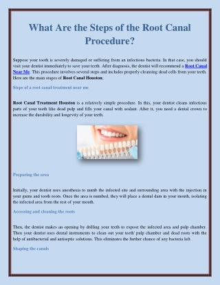 What Are the Steps of the Root Canal Procedure?