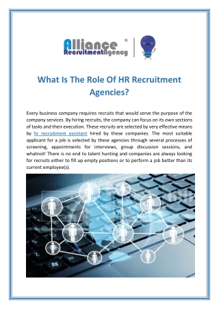 HR Assistant Hiring - Human Resources Assistant Recruitment Agency