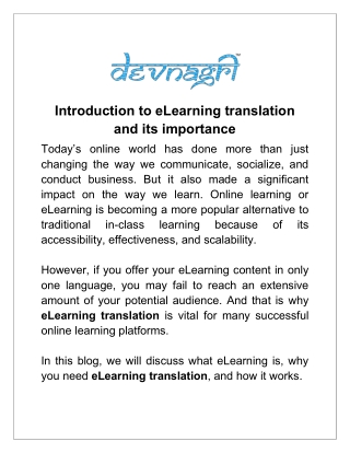 Introduction to eLearning translation and its importance