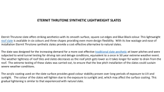 ETERNIT THRUTONE SYNTHETIC LIGHTWEIGHT SLATES
