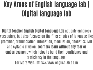 Key Areas of English language lab | Digital language lab