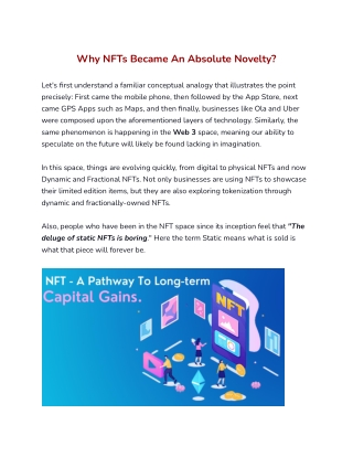 Why NFTs Became An Absolute Novelty