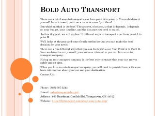 Bold Auto Transport