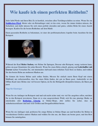 Wie kaufe ich einen perfekten Reithelm?