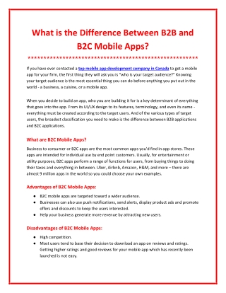 What is the Difference Between B2B and B2C Mobile Apps?