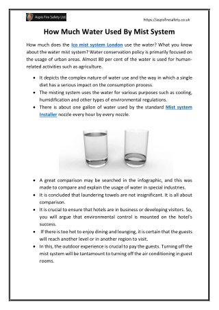How Much Water Used By Mist System