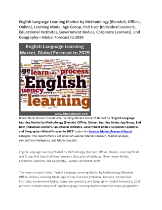 English Language Learning Market, Global Forecast to 2029