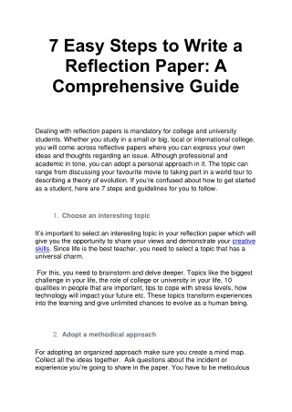 7 Easy Steps to Write a Reflection Paper
