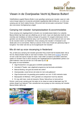 Camping met viswater