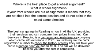 Where is the best place to get a wheel alignment_