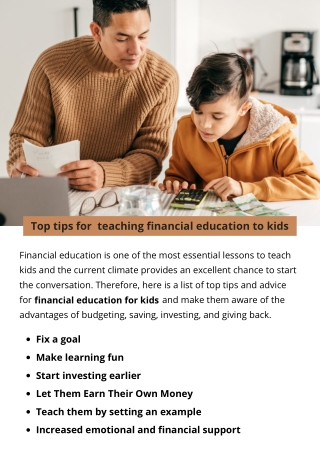 Top tips for teaching financial education to kids