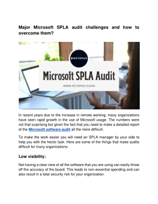 Major Microsoft SPLA audit challenges and how to overcome them?